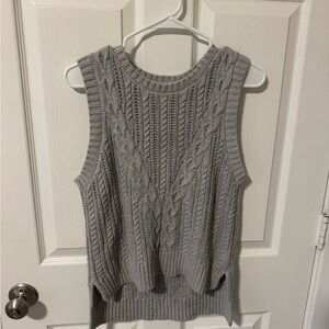 Rachel Zoe Light Gray Cable Knit Vest